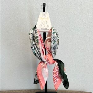 Piper K | Floral Scarfs Set- Pink and Green